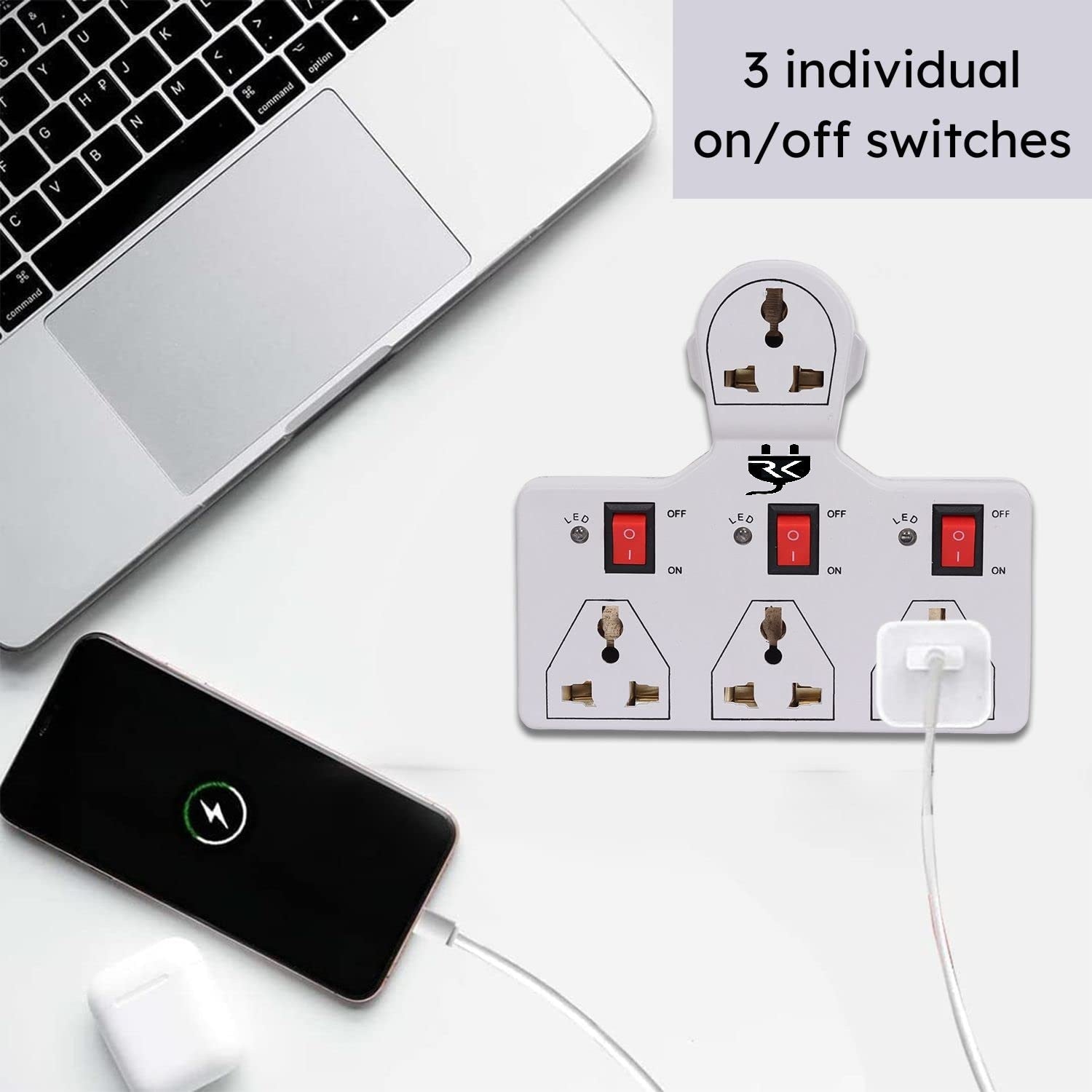 RK Volt Edge Heavy Duty Extension Board – 4- Socket Multi Plug